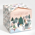 Коробка складная «Город новогодний», 18 × 18 × 18 см